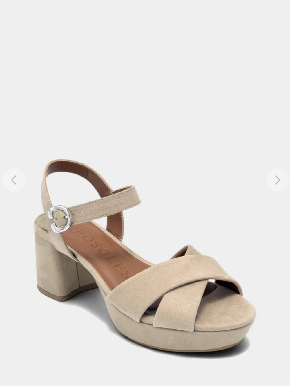Aerosoles Cosmos Platform Sandals in Taupe Suede, Size 8.5